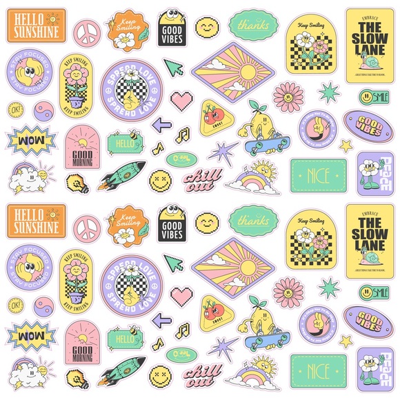 Positive Retro Sticker Pack - Picture 2 of 4